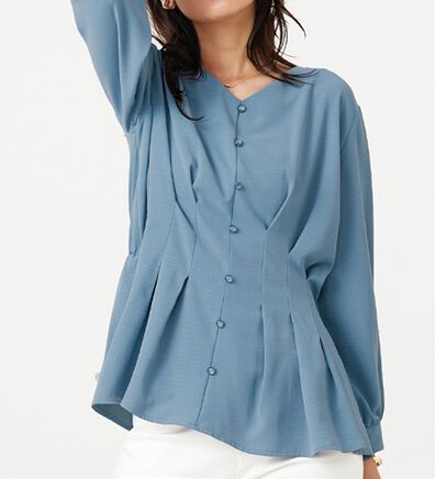 BELLUNA（ベルーナ）の「【接触冷感/UV対策】機能付！ウエストタックブラウス（ブラウス）」