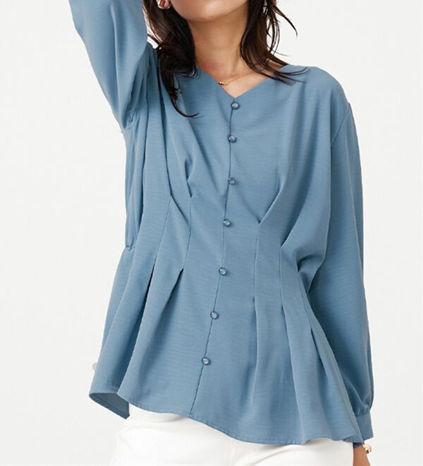 BELLUNA（ベルーナ）の「【接触冷感/UV対策】機能付！ウエストタックブラウス（ブラウス）」｜詳細画像