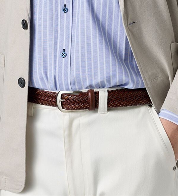 「＜プレリー＞イタリアンレザーメッシュベルト（メンズベルト）」｜詳細画像