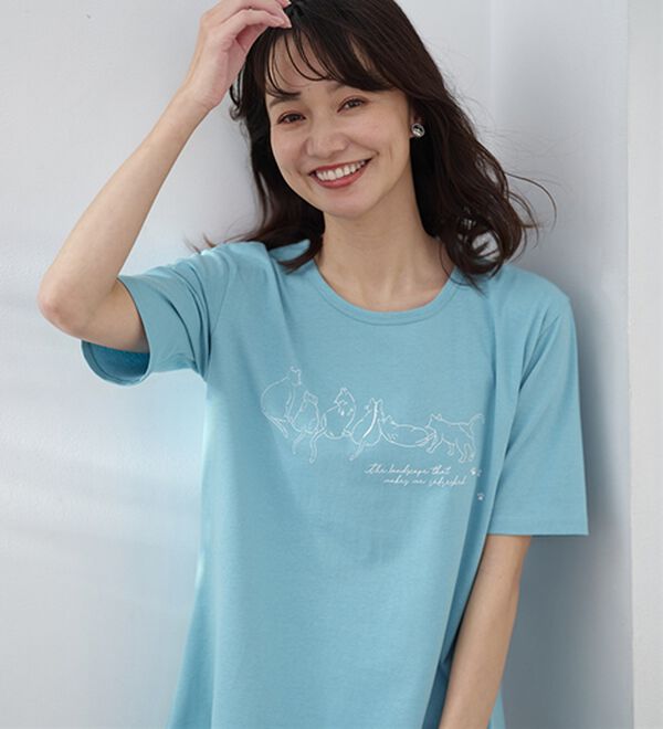 BELLUNA（ベルーナ）の「綿１００％プリントＴシャツ（Tシャツ）」｜詳細画像