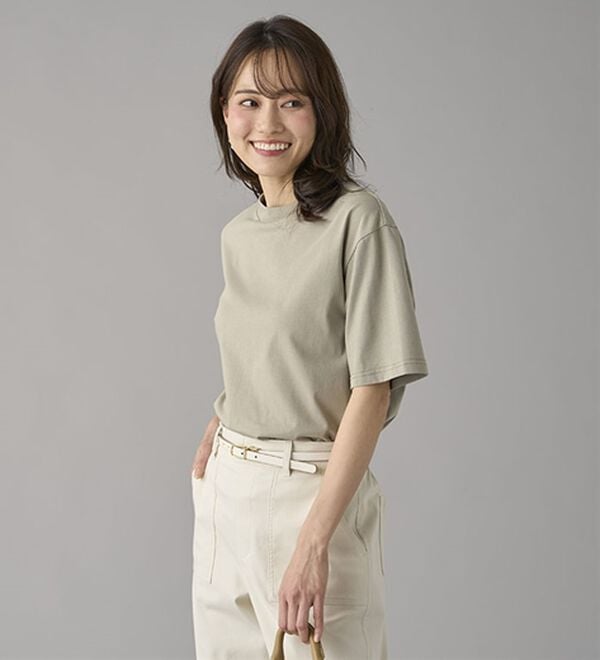 BELLUNA（ベルーナ）の「【選べる袖丈】＜エアリーアイスコットン＞オーバーサイズＴシャツ（カットソー）」｜詳細画像