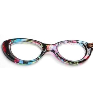 「めがね型ルーぺペンダント（ネックレス・ペンダント）」｜ピンク