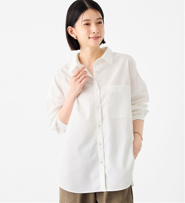 Viola e Viola（ヴィオラ エ ヴィオラ）の「【イージーケア】お手入れ簡単羽織に使えるオーバーシャツ（シャツ）」｜詳細画像