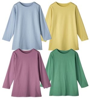 「【４色組】毎日活躍　綿１００％大人のお出かけＴシャツ（Tシャツ）」｜カラーセット