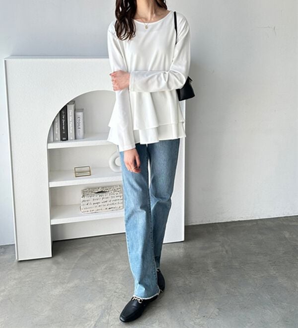 GeeRA（ジーラ）の「きれいめポンチペプラムティアードカットソー（カットソー）」｜詳細画像