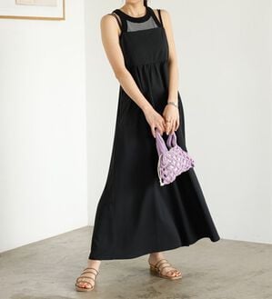 GeeRA（ジーラ）の「サイドオープンキャミワンピース（その他ワンピース）」｜ブラック