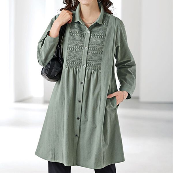 レース切替フレアーデザインチュニック - ベルーナ【公式】