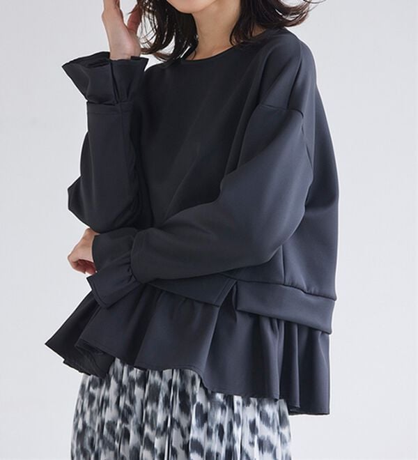 RANAN（ラナン）の「＜ＨＳ＞重ね着風配色フリルプルオーバー（カットソー）」｜詳細画像