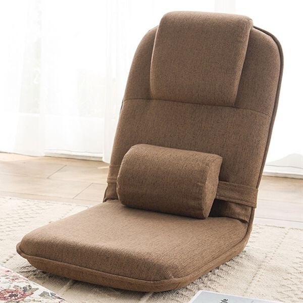 「お買い得！腰クッション付コンパクト座椅子（座椅子）」｜ブラウン