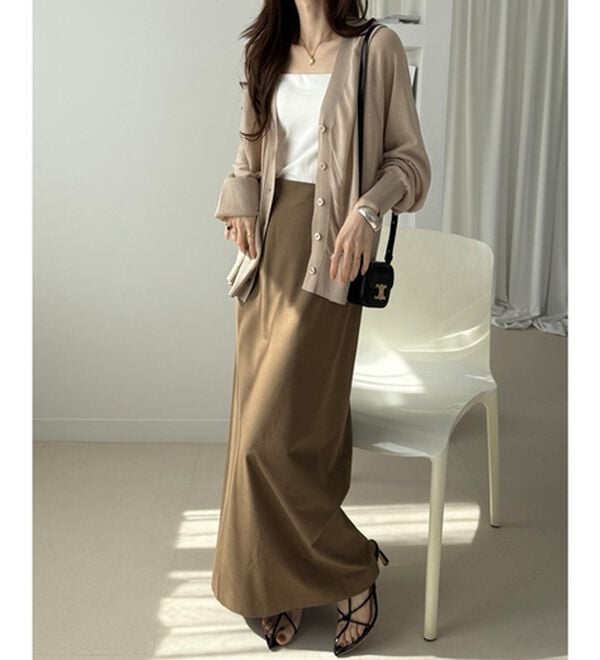 GeeRA（ジーラ）の「接触冷感！Ｖネックカーディガン（ニットカーディガン）」｜詳細画像