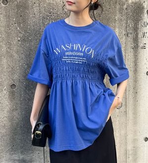 RANAN（ラナン）の「マルチファンクション　シャーリングプリントT（Tシャツ）」｜ブルー