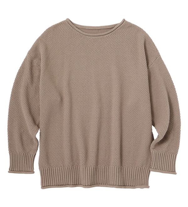 Viola e Viola（ヴィオラ エ ヴィオラ）の「【静電気防止】綿１００％鹿の子編みゆるニット（ニット・セーター）」｜詳細画像