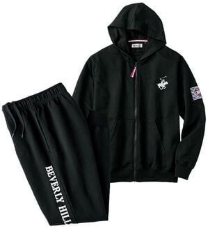 「＜ビバリーヒルズ・ポロクラブ＞選べるブランドホームスーツ（メンズルームウェア）」｜ブラックセット