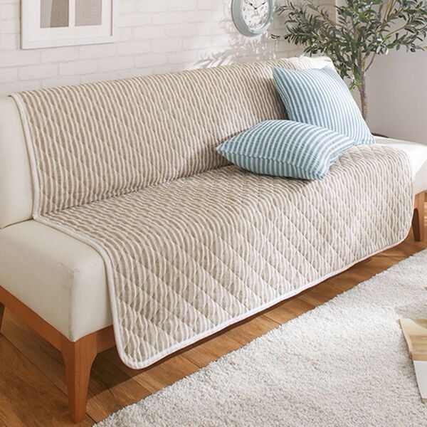 「綿サッカー織センターソファカバ―（ソファーカバー）」｜モカ