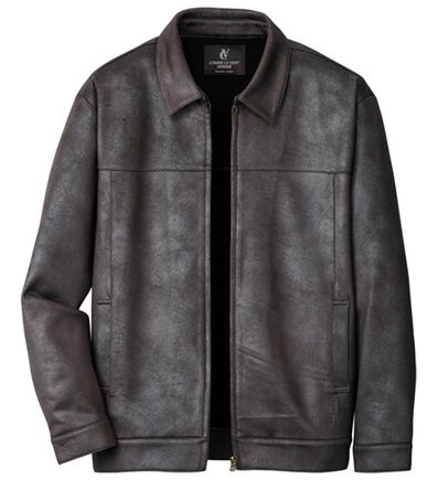 「＜コムルヴァン・オム＞着心地快適フェイクレザージャケット（メンズジャケット）」