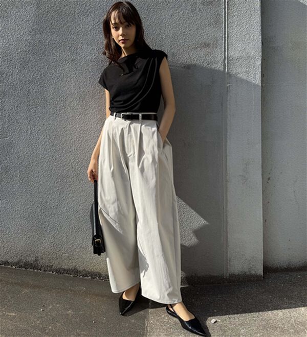 RANAN（ラナン）の「タックドレープフレンチスリーブＴ（Tシャツ）」｜詳細画像