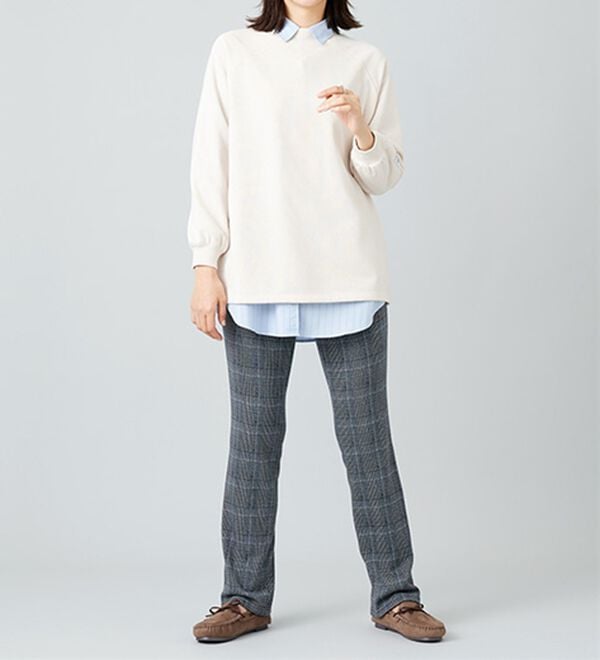 BELLUNA（ベルーナ）の「まるではく毛布！静電防止付裏ファーイージーパンツ（フルレングスパンツ）」｜詳細画像