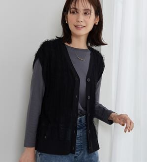 BELLUNA（ベルーナ）の「フリンジ素材ニットベスト（ベスト）」｜詳細画像