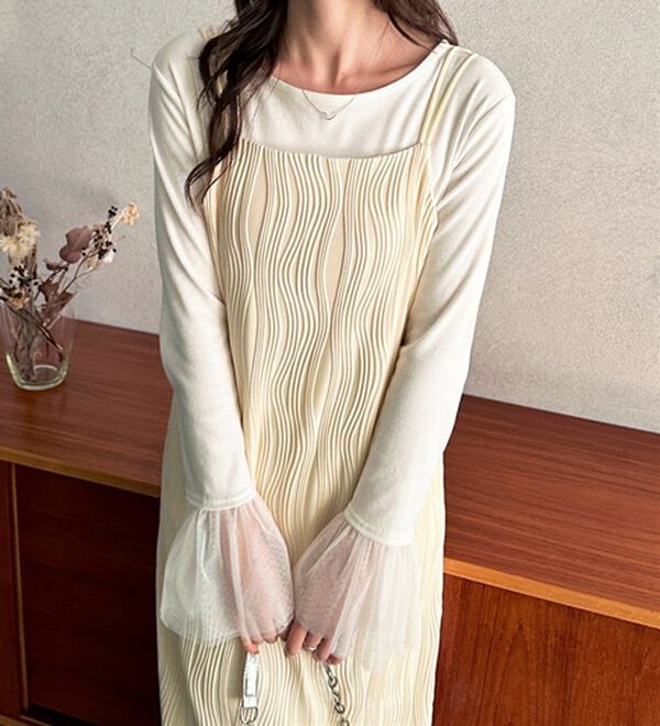 GeeRA（ジーラ）の「ウェーブジャガードキャミワンピース（その他ワンピース）」｜詳細画像