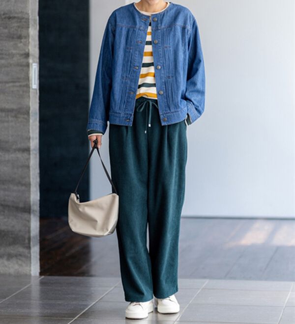 BELLUNA（ベルーナ）の「なめらかコーデュロイワイドパンツ（ワイドパンツ・ガウチョ）」｜詳細画像