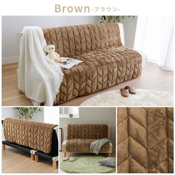 iellio（イエリオ）の「あったかふわふわボリュームソファカバー＜吸湿発熱・フランネル素材＞（ソファーカバー）」｜詳細画像