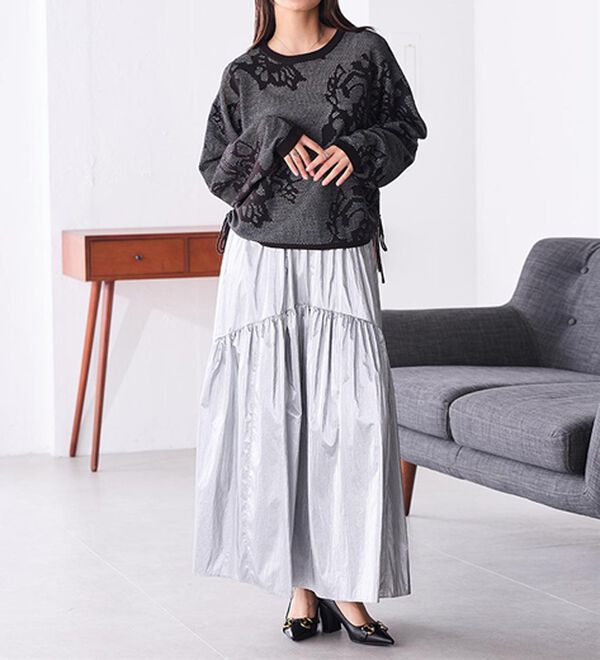 RANAN（ラナン）の「シアーフラワージャカードニットプルオーバー（ニット・セーター）」｜詳細画像