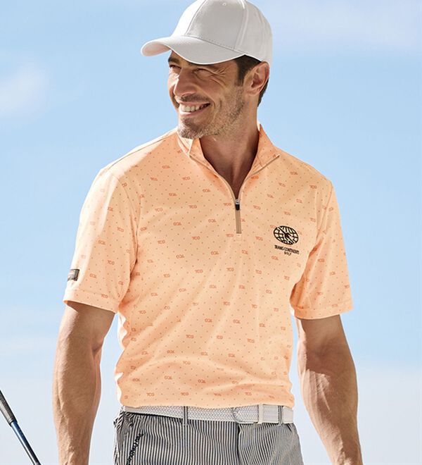 「＜トランスコンチネンツゴルフ＞ドライプリントハーフジップ（メンズＴシャツ）」｜詳細画像