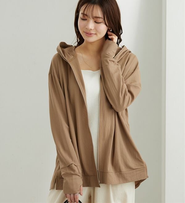 BELLUNA（ベルーナ）の「【接触冷感】絶対に焼けたくない！後プリーツＵＶパーカー（パーカー）」｜詳細画像