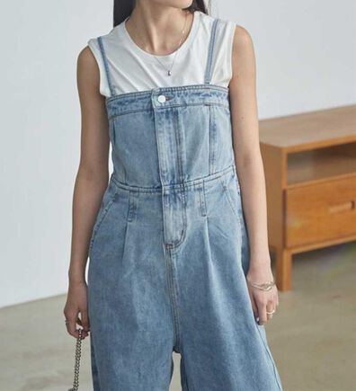 RANAN（ラナン）の「デニムベアサロペット（オールインワン）」