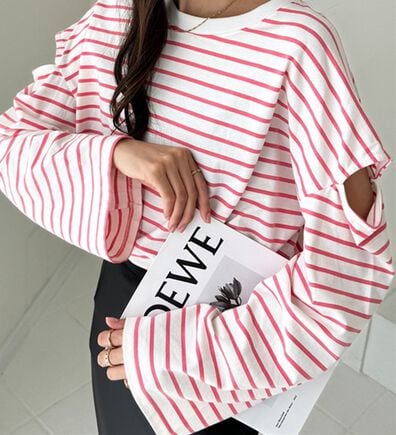 GeeRA（ジーラ）の「袖スリットボーダーカットソー（カットソー）」