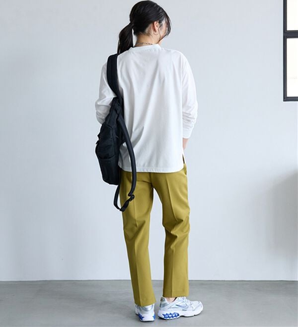 BELLUNA（ベルーナ）の「【汗ジミ対策◎】＜エアリーアイスコットン＞オーバーサイズＴシャツ【選べる袖丈】（カットソー）」｜詳細画像