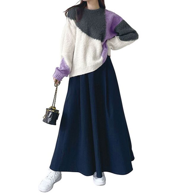 RANAN（ラナン）の「はっ水！タックスカート（ロングスカート）」｜詳細画像