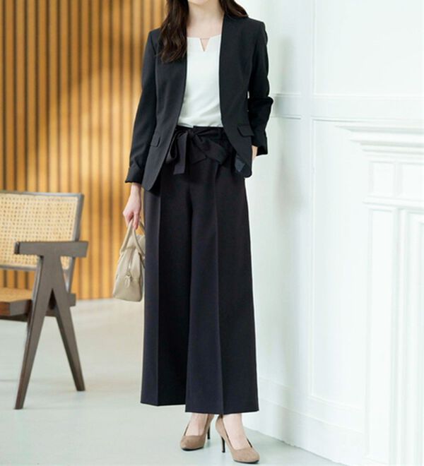 2点セット】選べるボトム！洗えて型くずれしないノーカラージャケット