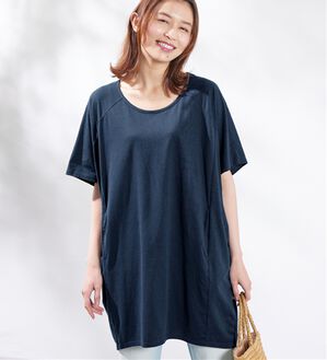 Viola e Viola（ヴィオラ エ ヴィオラ）の「【５つの機能付】ゆるコクーンチュニック（チュニック）」｜ネイビー