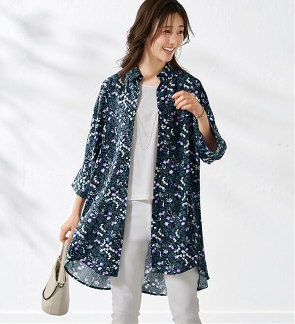 「【接触冷感】レーヨン素材ブザム切替ワンピース（その他ワンピース）」｜詳細画像