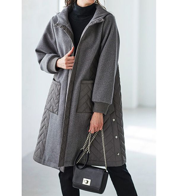 BELLUNA（ベルーナ）の「冬のおしゃれを楽しむキルトロングコート（ロングコート）」｜詳細画像