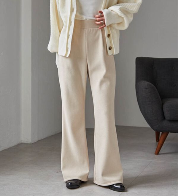 RANAN（ラナン）の「あったか裏ベロアニットコールフレアパンツ（フルレングスパンツ）」｜詳細画像