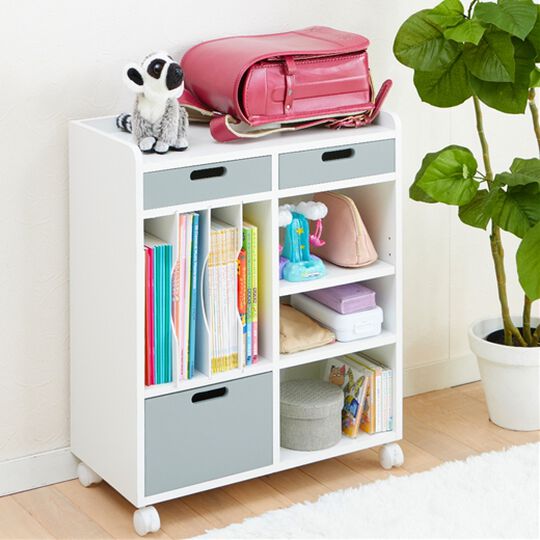 引き出しがトレーになるランドセルラック＜本棚・リビング収納