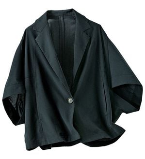 BELLUNA（ベルーナ）の「さらっと体型カバー　ワイドサマージャケット（その他ジャケット）」｜黒