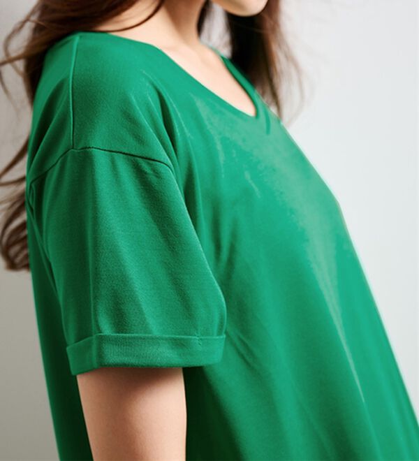 RANAN（ラナン）の「【新色追加・動画】ひんやり！レディゆるシルエットＴシャツ（カットソー）」｜詳細画像