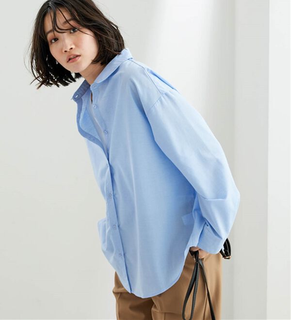 BELLUNA（ベルーナ）の「麻入りイージーケアゆったりシャツ（シャツ）」｜詳細画像