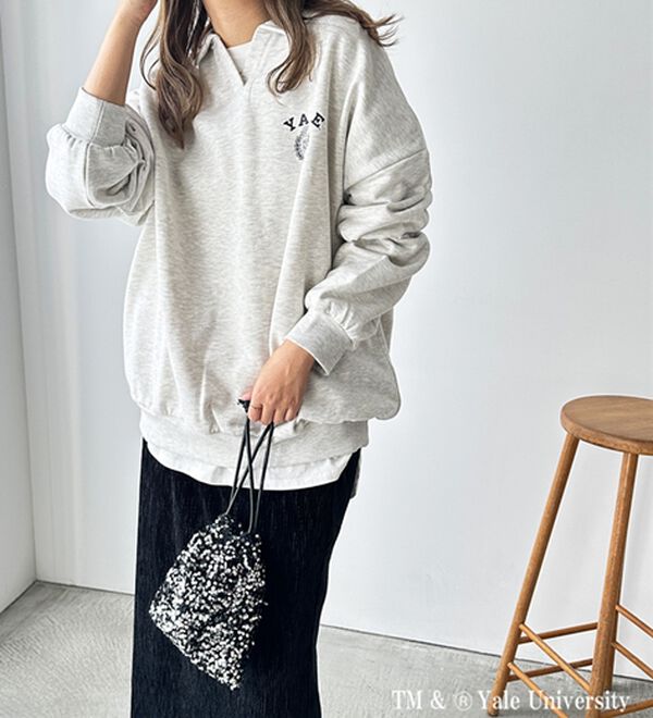 FIRSTMOOD別注【YALE】裏起毛オーバーサイズスキッパースウェット