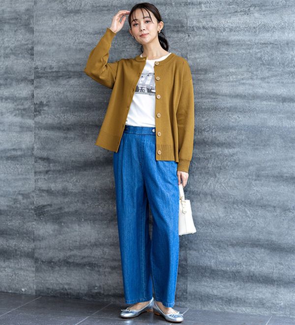 BELLUNA（ベルーナ）の「【着回しのミカタ！】綿100％大人顔サマ見えプリントロンT（カットソー）」｜詳細画像