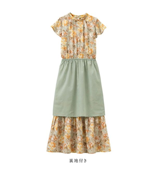 alotta（アロッタ）の「花柄プリントギャザーワンピース（プリントワンピース）」｜詳細画像