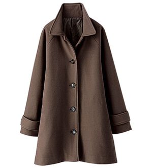BELLUNA（ベルーナ）の「ウール調ステンカラーミドル丈コート（ハーフコート）」｜モカ