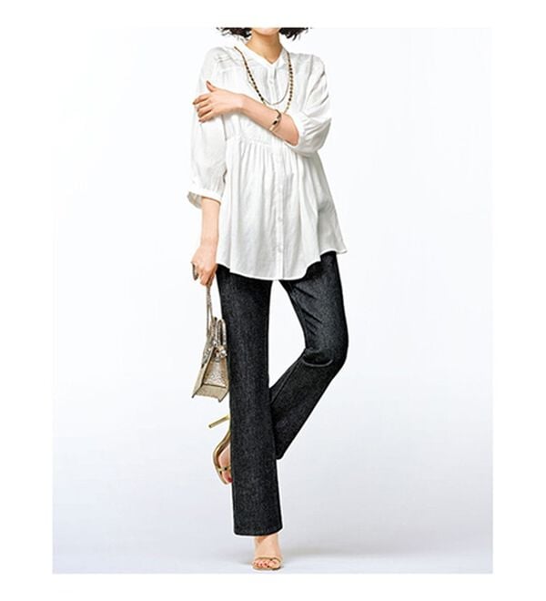 BELLUNA（ベルーナ）の「ヒンヤリ冷感ライトオンスジーンズ（フルレングスパンツ）」｜詳細画像