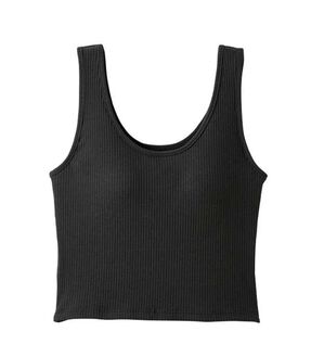 YU'NOW（ユナウ）の「カップ付クロップドタンクトップ（ブラトップ・カップ付きインナー）」｜ブラック