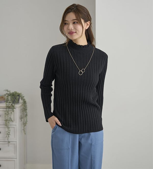 BELLUNA（ベルーナ）の「ウール入りウォッシャブルセーター（ニット・セーター）」｜詳細画像