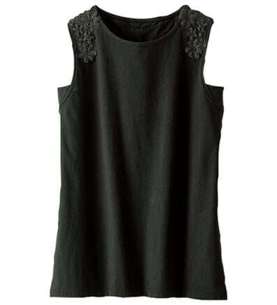 BELLUNA（ベルーナ）の「綿混素材脇汗対策フラワーレースインナー（タンクトップ・キャミソール）」