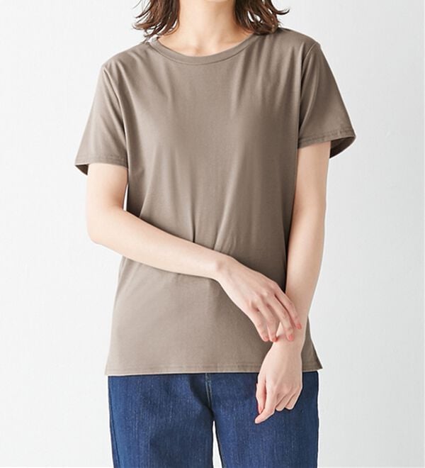 Viola e Viola（ヴィオラ エ ヴィオラ）の「【５つの機能付】毎日着たい！クルーネックＴシャツ（Tシャツ）」｜詳細画像